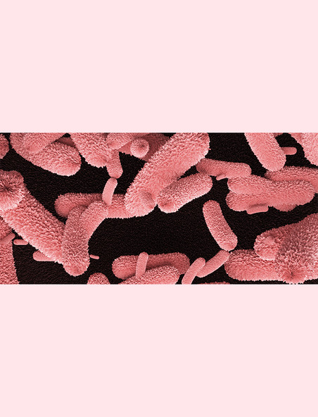 粉色c4d细胞病毒细菌疫情背景