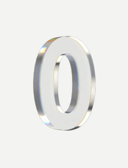 3D立体玻璃透明色散数字0