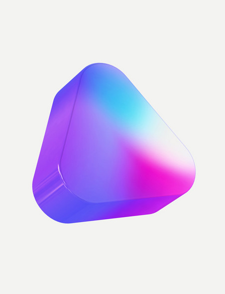 紫色渐变C4D立体酸性几何三角体