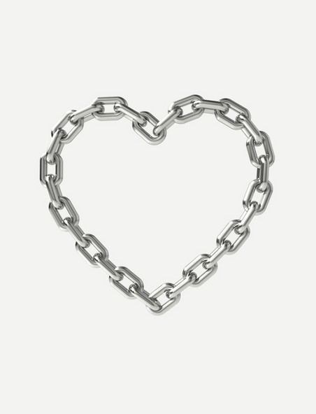3D立体金属贴纸爱心铁链