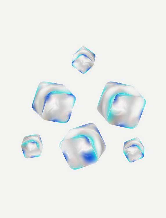 潮流酸性金属漂浮冰块几何装饰玻