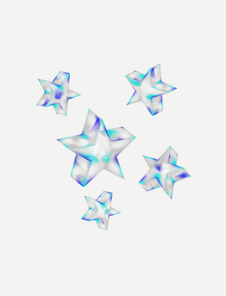 潮流酸性金属漂浮星星装饰