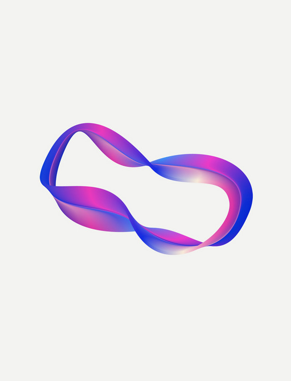 撞色渐变潮流圆环莫比乌兹环