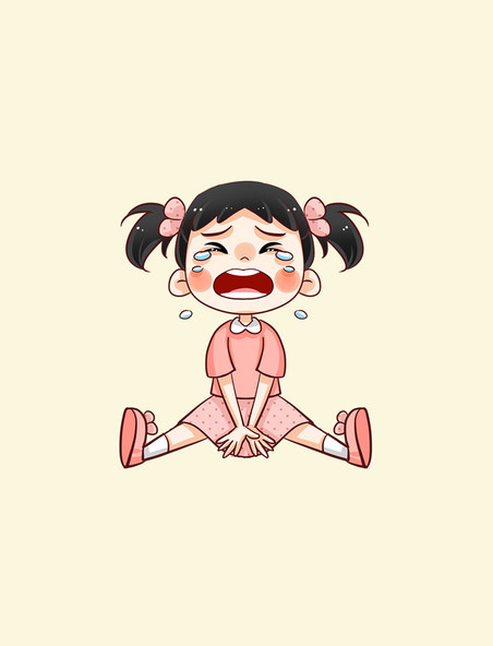 表情六一儿童节哭闹小孩