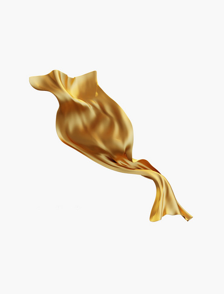 3D立体金色绸缎飘带丝带绸带金色飘带丝绸