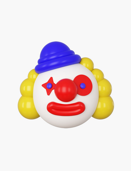 C4D愚人节小丑装饰头像3D立体