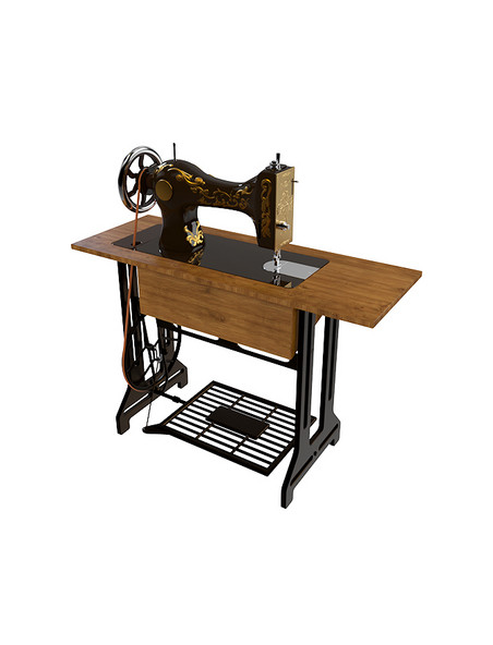 3D立体仿真老款古董怀旧缝纫机