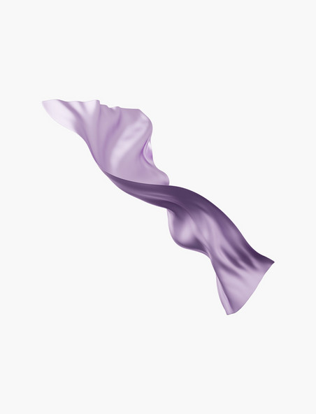 3D丝带绸带飘带飘逸立体紫色飘逸丝绸