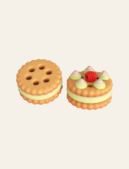 3D美食夹心饼干