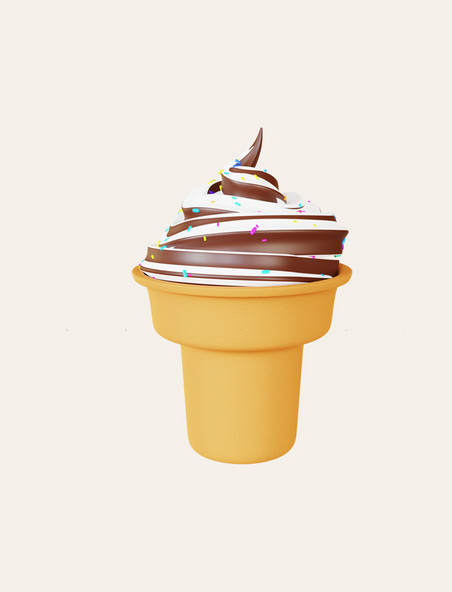 3DC4D立体夏日冷饮冰淇淋