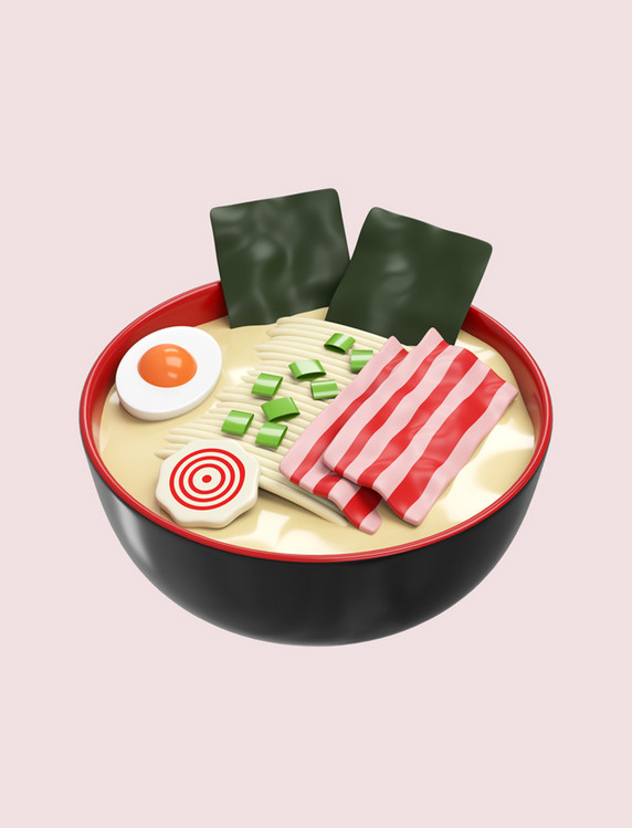 3D餐饮美食C4D立体日式拉面