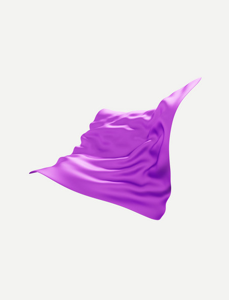 3D飘带丝带绸带绸缎布料立体紫色丝滑丝绸