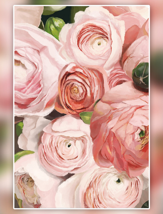 春天夏天母亲节唯美治愈粉色玫瑰花朵花520