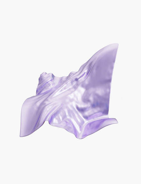 C4D立体紫色飘逸丝绸3D立体丝带绸带飘带
