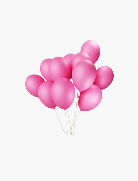 3D立体节日气氛一束粉色气球