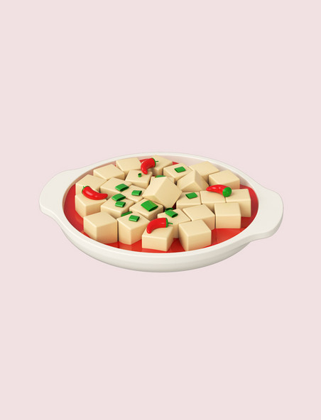 3D餐饮美食CC4D立体美食麻婆豆腐