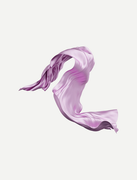 3D飘带丝带绸带绸缎布料立体紫色飘逸丝绸