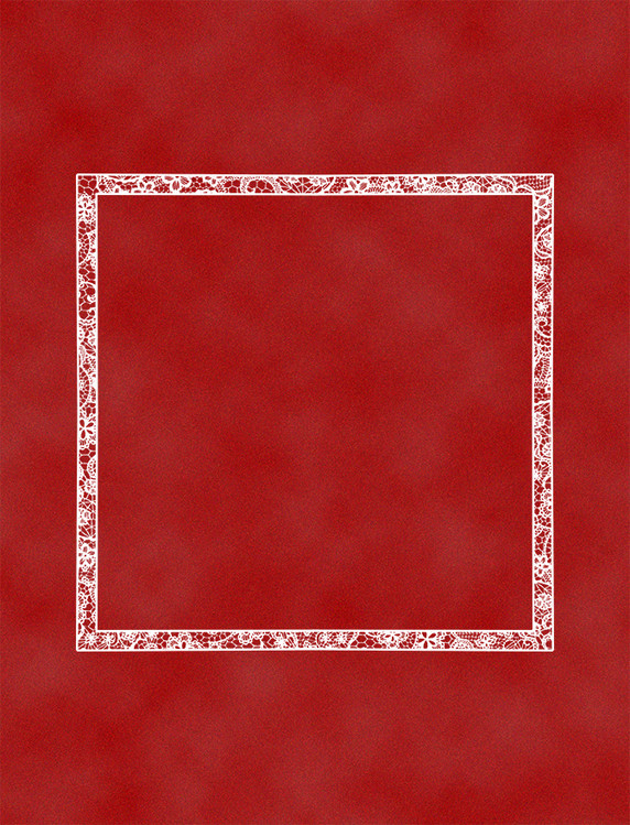 国风白色复古花纹蕾丝印花中式边框