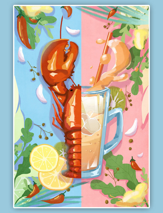 夏日麻小龙虾香料葱姜蒜腌制配啤酒海鲜宵夜