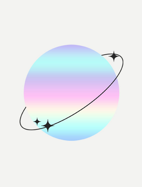 潮流酸性金属星星圆形边框