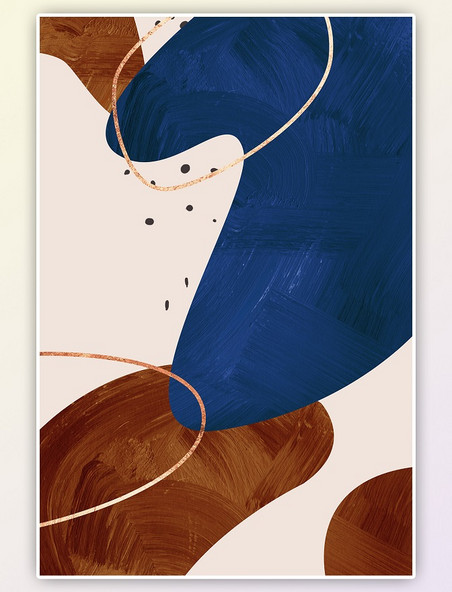 蓝色棕色抽象纹理颜料背景色块高级莫兰迪