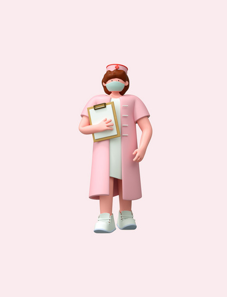 3D立体劳动节职业人物护士