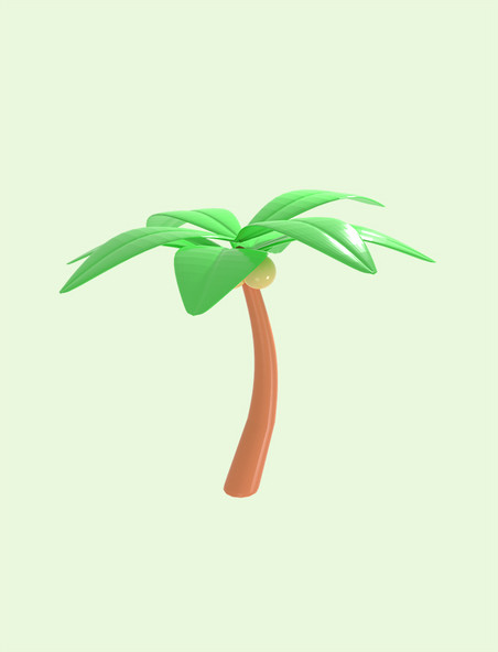 绿色3D夏天树木植物C4D椰子树夏季