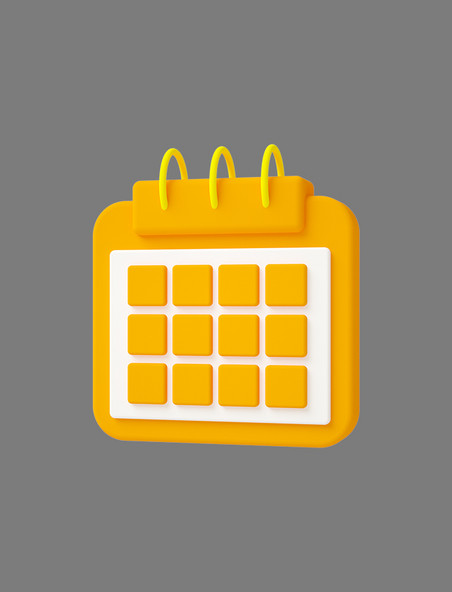 黄色C4D立体卡通日历计划表时间日程形成