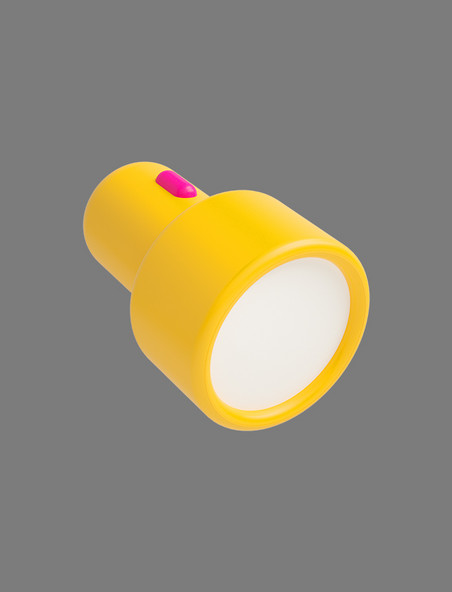 黄色C4D立体卡通手电筒照明工具