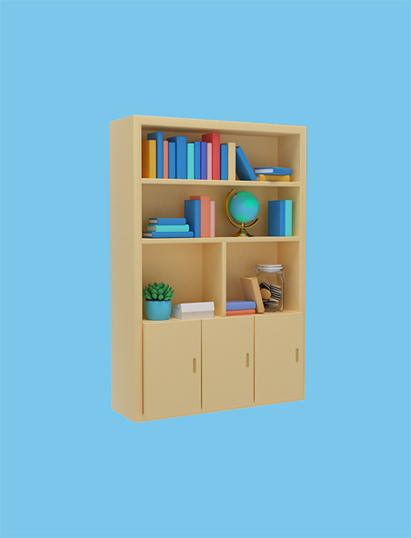 3D立体C4D书柜书架置物架