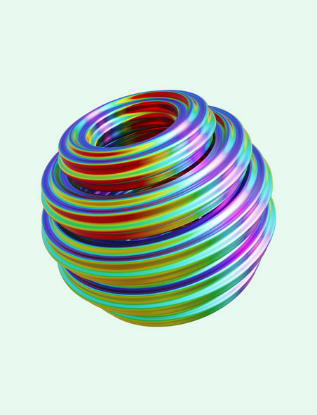 3D立体幻彩抽象流体装饰圆球几何