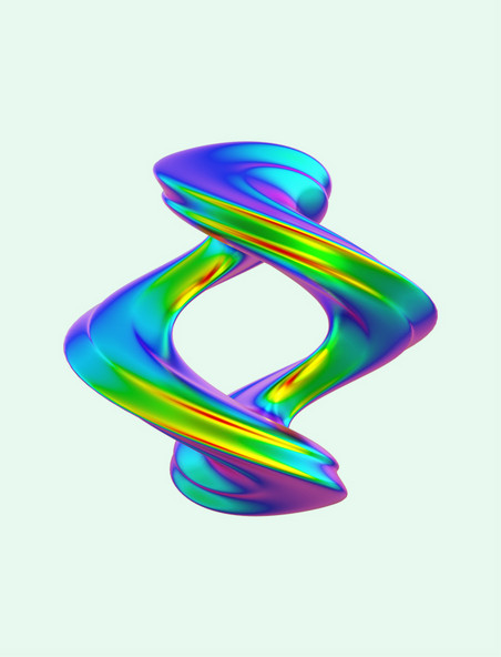 3D立体幻彩流体渐变装饰扭曲几何