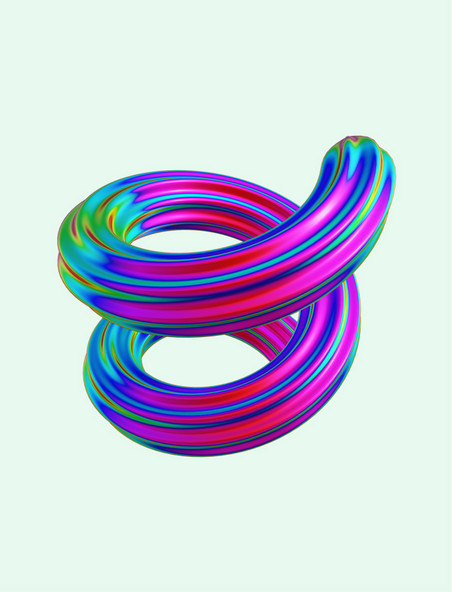 3D立体流体幻彩渐变旋转装饰环形几何