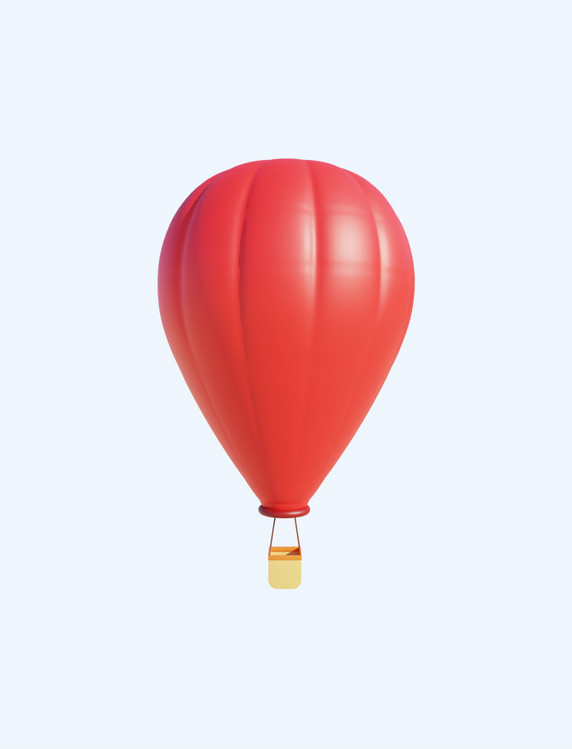 3D立体红色热气球
