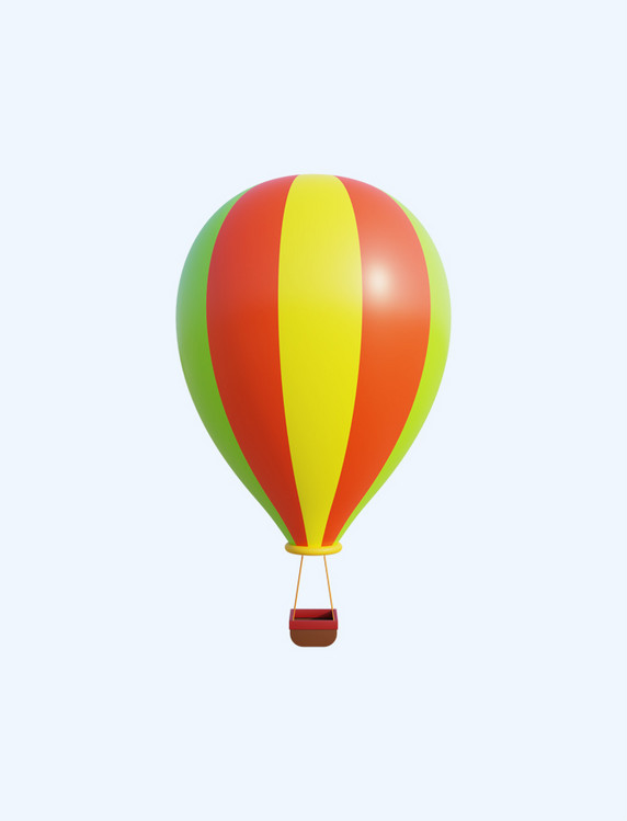 3D立体七彩多彩热气球