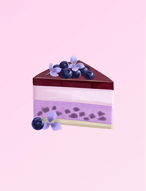 美食甜品蓝莓慕斯蛋糕美食餐饮