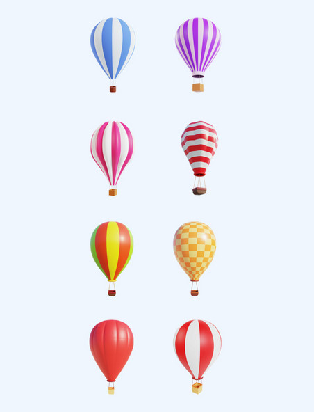 3D立体彩色热气球