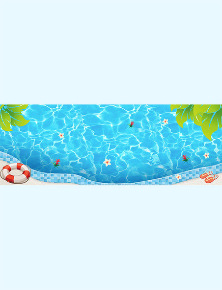 盛夏泳池C4D背景图