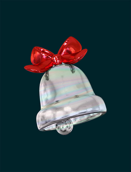 酸性金属c4d圣诞节铃铛3D立体