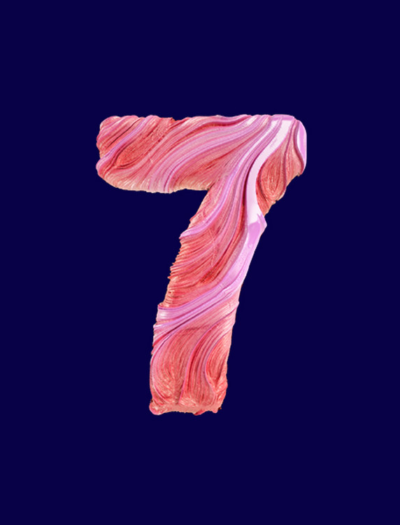 粉色抽象唯美倒计时数字7