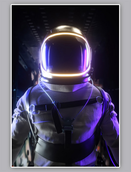 宇航员科技科幻未来宇宙探索航天黑色C4D立体背景