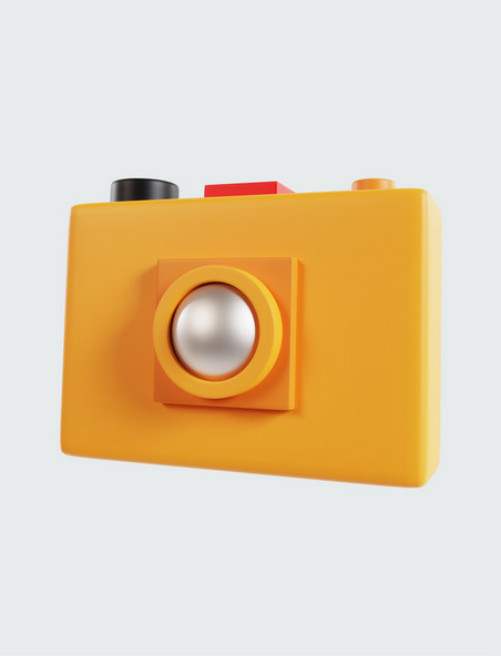 3D立体儿童节玩具黄色相机