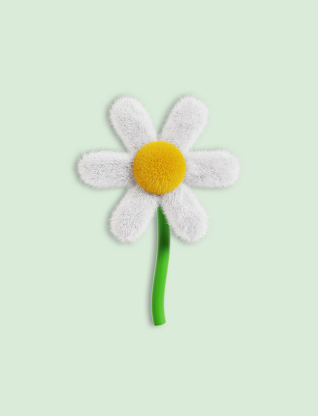 3D立体白花植物花朵花