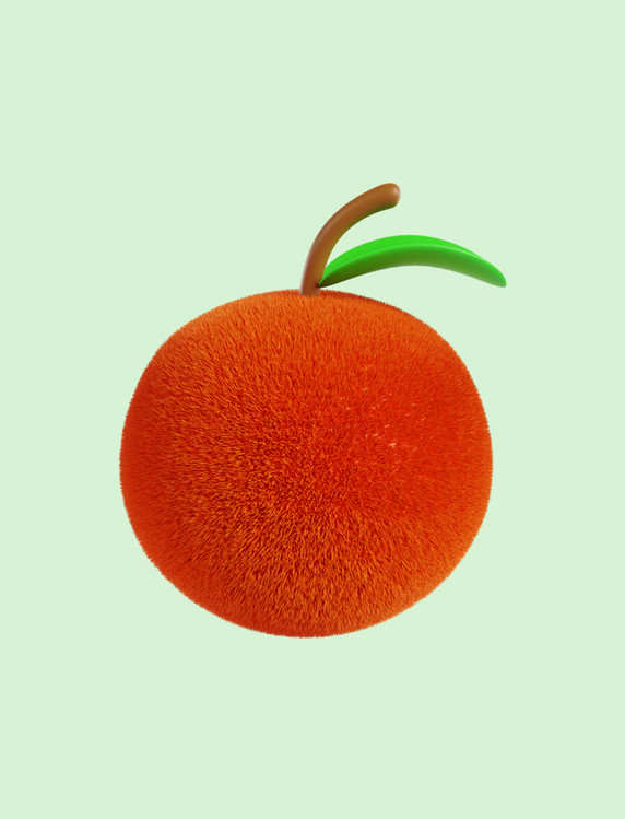 3D立体毛绒水果橘子