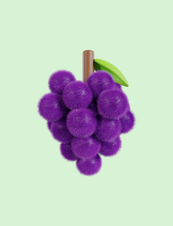 3D立体毛绒水果葡萄