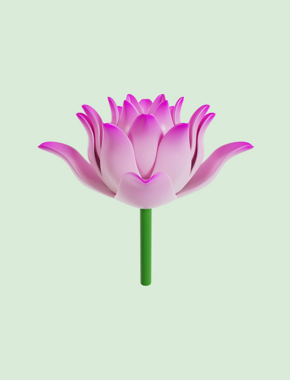 3D立体荷花荷韵植物花朵花