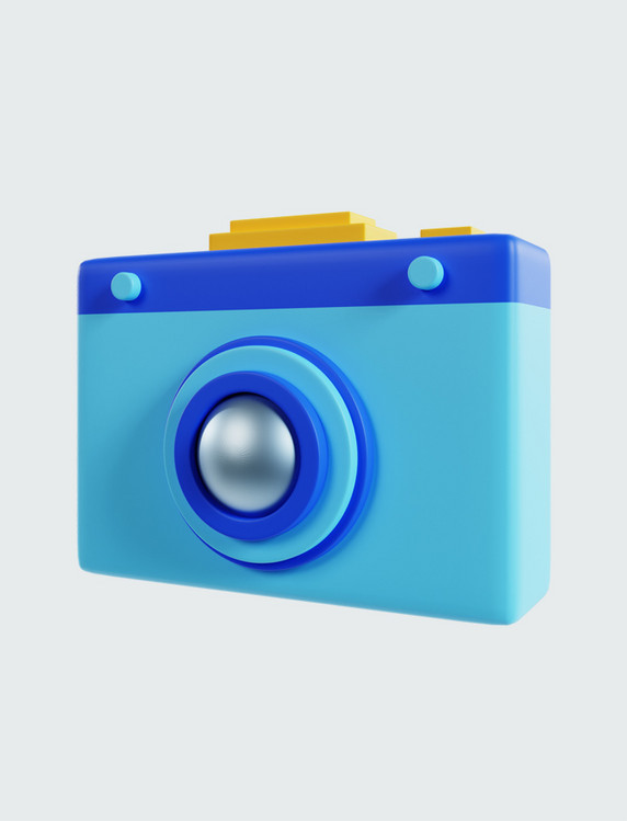 3D立体儿童节玩具蓝色照相机
