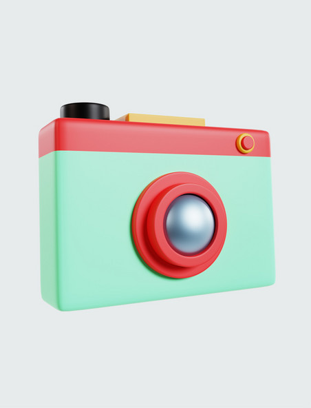 3D立体六一儿童节玩具绿色照相机