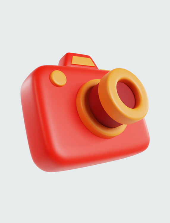 3D立体儿童节玩具红色相机