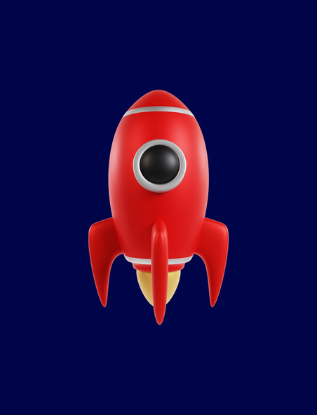 3D立体宇宙太空红色火箭科技航天